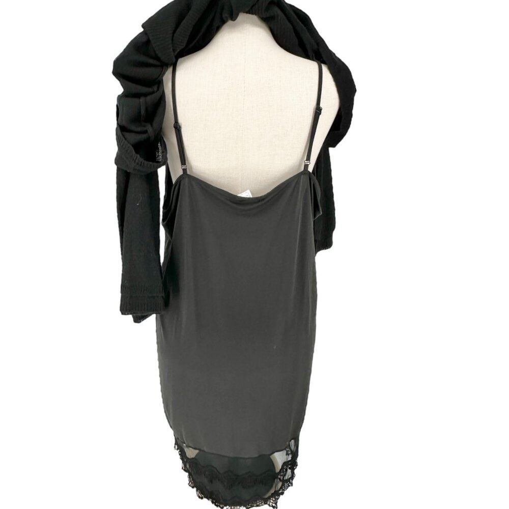 Venus Black Ribbed Knit Long Sleeve Sweater Dress 2X Flared Hem Lightweight NWT - Picture 9 of 16